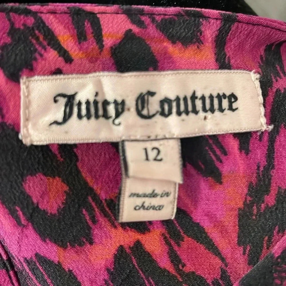 Juicy Couture Women’s 12 Silk Ruffle Leopard Print Peasant Blouse - Picture 7 of 9